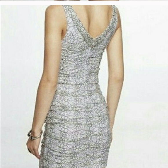 Express lace ruched sheath dress. Worn once. - Picture 2 of 6